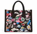Bolso tote negro con estampado neoyorquino.webp