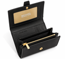 Billetera negra Michael Kors abierta.webp