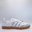 TENIS ADIDAS BLANCOS CON PUNTA ARENA Y BRILLOS PLATEADOS LATERALES Y EN TOBILLO SAMBA 6US/3MX