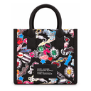 MINI TOTE MJ NEGRO CON DIBUJOS DE COLORES 