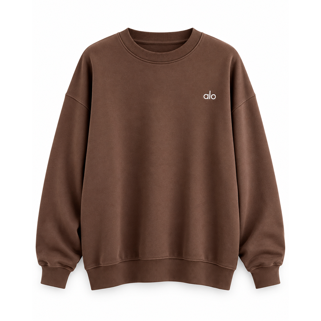 SUDADERA ALO CAFE CUELLO REDONDO 